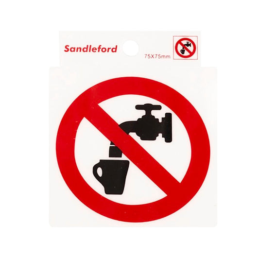 Sandleford Not Drinking Water Symbol Sign 75mm PC Self Adhesive - Auzzistore
