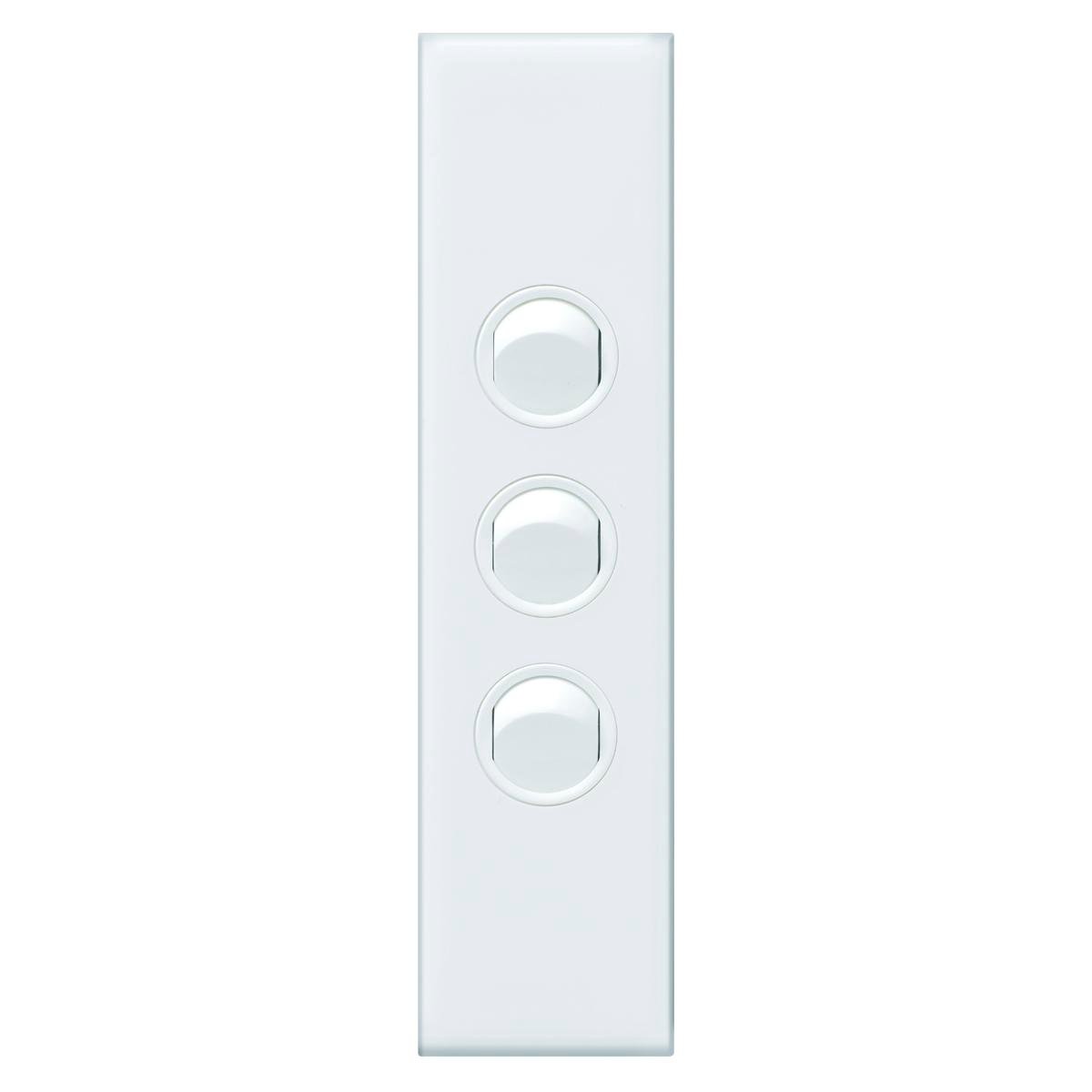 Hpm Vivo 3 Gang Architrave Switch - 10AX - Plastic - Easy Installation