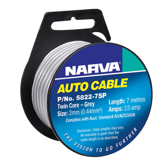 Narva Speaker Cable 2mm 2.5A 7m Grey High-Quality Audio Transmission