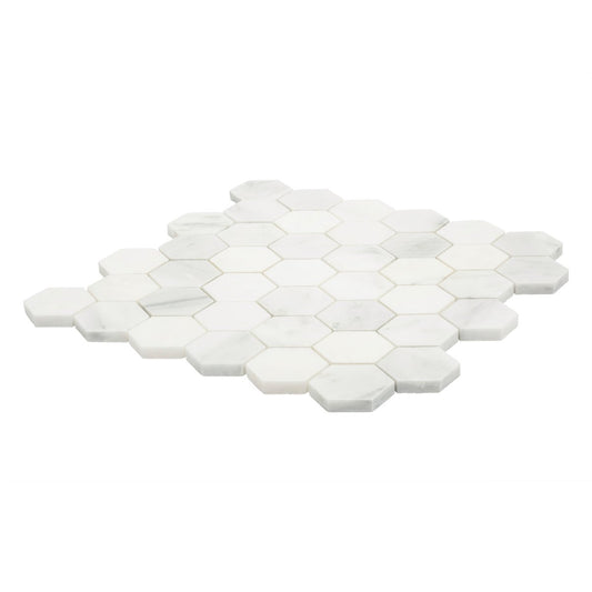 decor8 Florentine White Marble Tile 300x300x10mm Hexagonal Mosaic – view 2 - Auzzistore