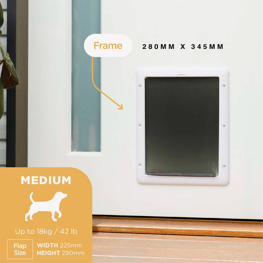 Hakuna Pets Medium Pet Door - White - ABS - Draft Resistant – view 2