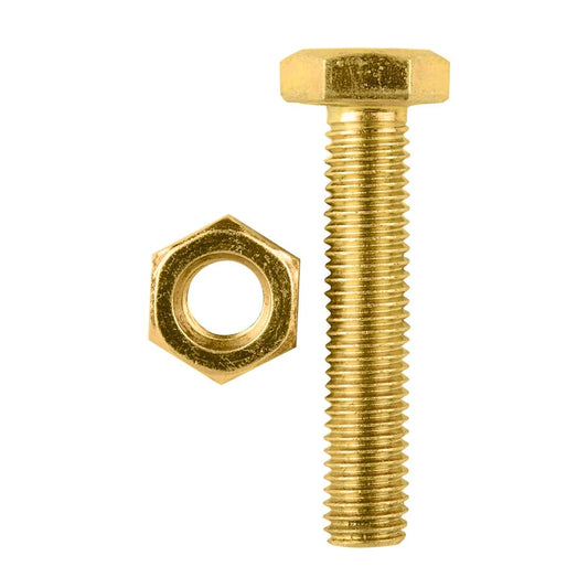 Pinnacle M10 Yellow Zinc Hi Tensile Hex Bolt and Nut 50mm 4 Pack - Auzzistore