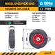 Easyroll 2.5 x 4 Nylon Trolley Wheel - 3/4'' Axle Diameter - Black