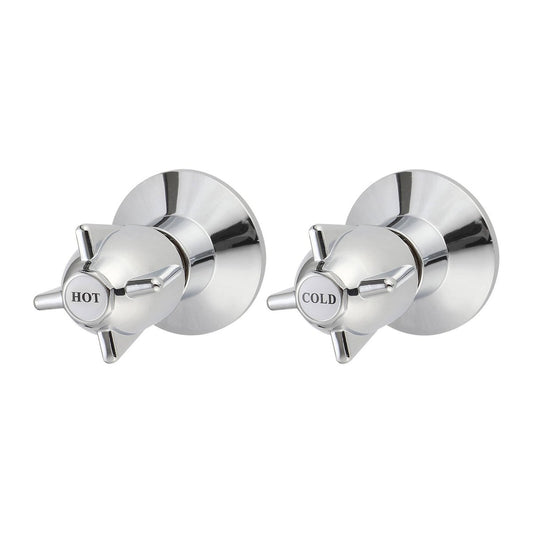 Shaw Mason Chrome Zinc Die Cast Handle Wall Top Assembly Pair - 140mm x 120mm - Durable Retro Style - Auzzistore