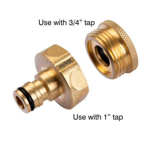 Nylex 12mm Brass Tap Adaptor - Solid Brass - Watertight Connection - 3 Year Guarantee – view 2 - Auzzistore