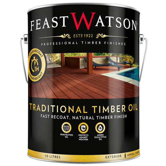 Feast Watson Traditional Timber Oil - 10L - Oil Based - UV Resistant - Auzzistore