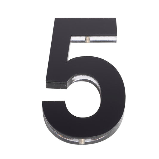 Sandleford House Number 5 - 120mm Black Acrylic - Modern Design