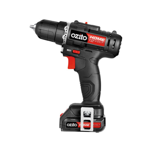 Ozito 12V Cordless Drill Driver Kit - 1.5Ah Battery - Compact - Black & Red – view 2 - Auzzistore
