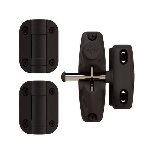 Protectoral g8safe Double Sided Gravity Latch & Hinges Gate Kit 140mm - Monument - Easy Installation