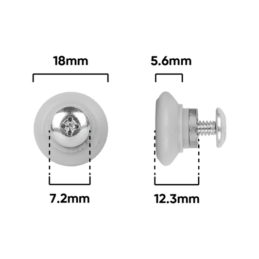 Rolltrak V Roller - 18mm - Acetal - 12kg Load Rate – view 2 - Auzzistore