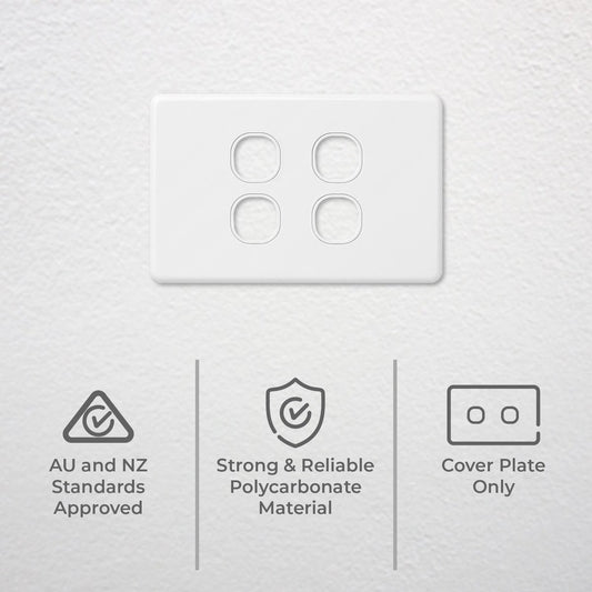 DETA X6 Four Gang Grid Plate - 77mm Polycarbonate - Modern Design – view 2 - Auzzistore