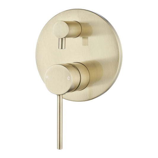 Mondella Resonance Diverter Shower Mixer 35mm - Brushed Brass - Durable