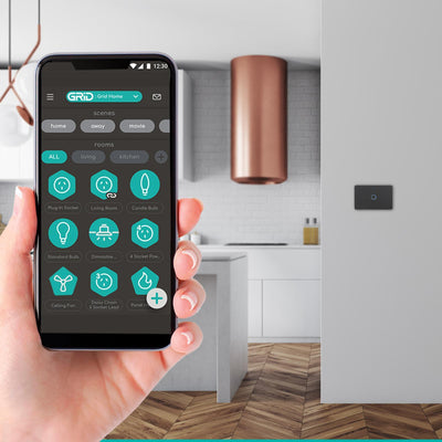 Deta Matte Black Grid Connect Smart Single Gang Touch Light Switch