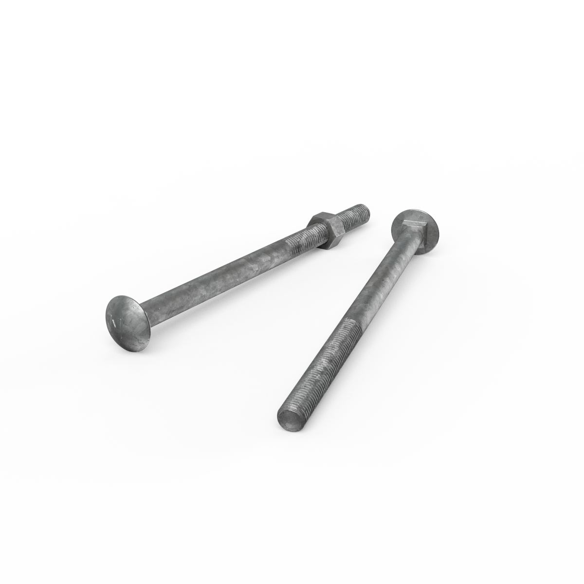 Zenith Hot Dip Galvanised Cup Head Bolts Nuts M12 x 200mm 12 Pack