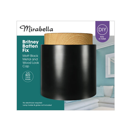 Mirabella Black Britney Batten Fix - 17cm x 18cm - DIY Installation – view 2