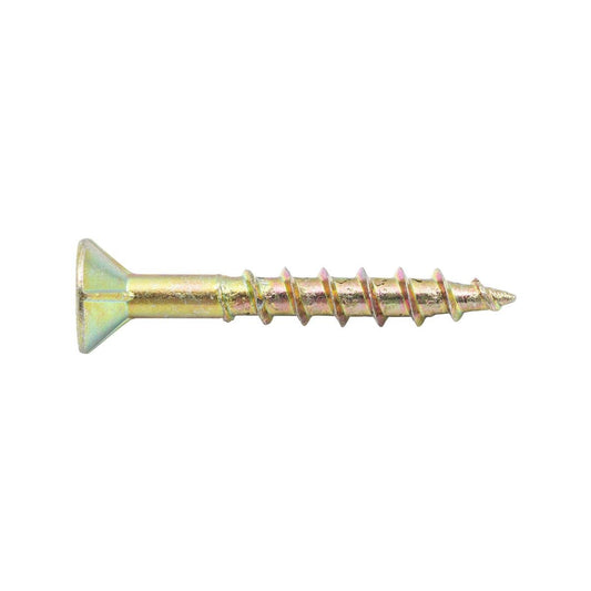 Zenith 8g x 20mm Countersunk Rib Head Chipboard Screws - 100 Pack - Gold Finish - Durable Fastening Solution - Auzzistore
