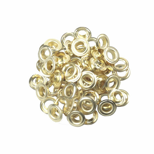 Craftright 12.5mm Grommets - 50 Pack - Brass Plated Steel - Gold - Auzzistore