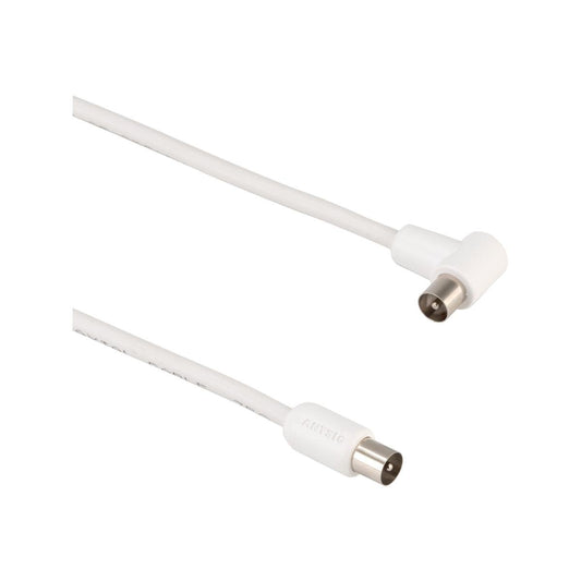 Antsig 1.5m White Right Angled PAL TV Lead - Dual Shielded Coaxial Cable