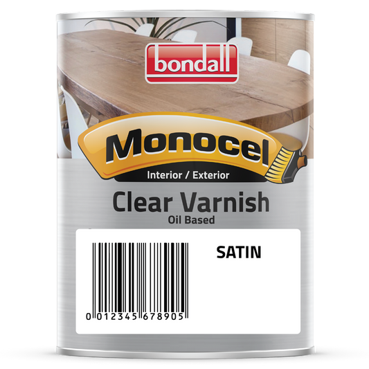 Bondall Clear Satin Monocel Timber Varnish 250ml Polyurethane UV Resistant - Auzzistore