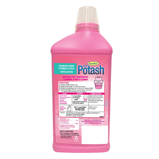 Searles Liquid Potash Fertiliser Supplement - 1L - 20% Potassium - Enhances Flower Colour & Fruit Production – view 2 - Auzzistore
