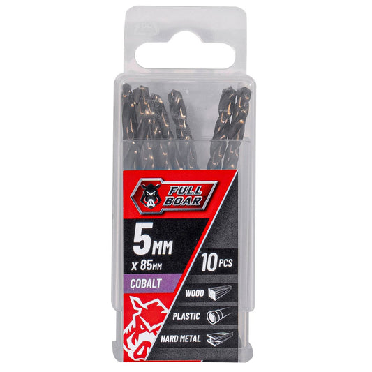 Full Boar 5mm M35 Cobalt Drill Bit 10 Pack - Precision Drilling - Durable - Auzzistore