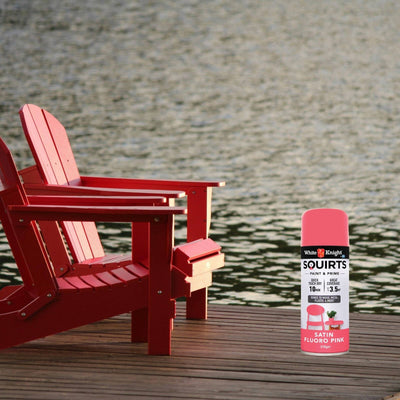 White Knight Squirts Fluro Pink Satin Spray Paint 310g Quick Dry