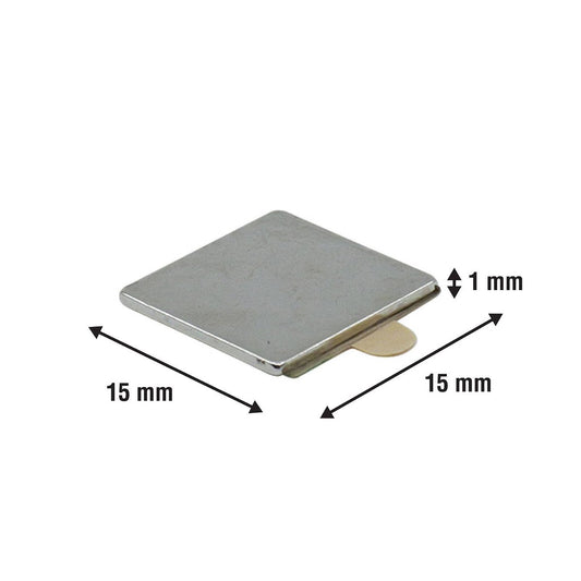 Everhang Rare Earth Square Adhesive Magnet 10 Pack - 15mm x 15mm - Silver - 1.2kg Pull Strength – view 2
