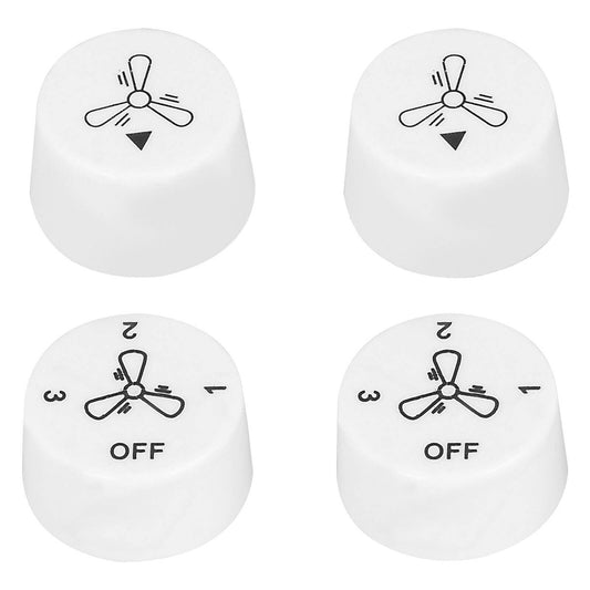 Arlec Wall Fan Controller Knob Replacement 4 Pack White ABS Easy Use - Auzzistore
