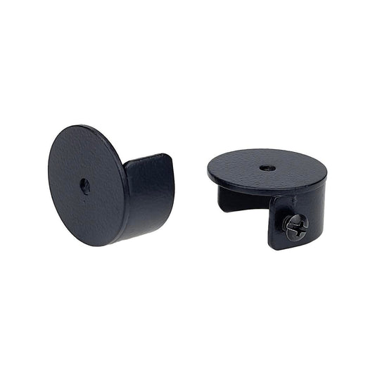 Pillar 16mm Black Curtain Rod Stirrup Bracket 2 Pack - Supports 16mm Rods - Secure Installation - Auzzistore
