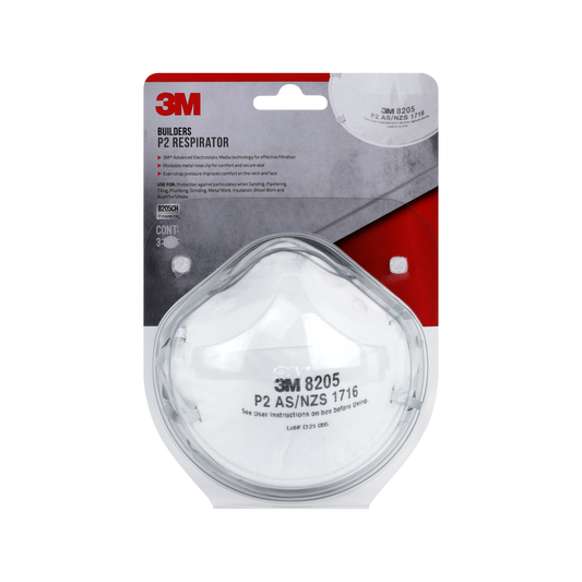 3M Builders P2 Respirator - 3 Pack - Lightweight - Dust Protection
