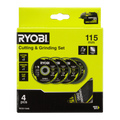 Ryobi 4 Piece Cutting and Grinding Set - 115mm - Precision Metalworking Tools