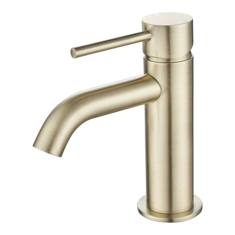 Mondella Basin Mixer - 25mm - Brushed Brass - Ergonomic Handle - WELS 5 Star - Auzzistore