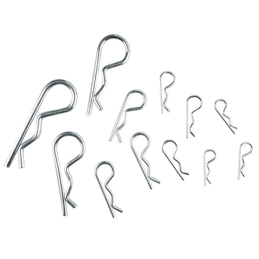 Pinnacle R Clip - Assorted 3/16" to 7/16" - Zinc Plated - 12 Pack - Auzzistore