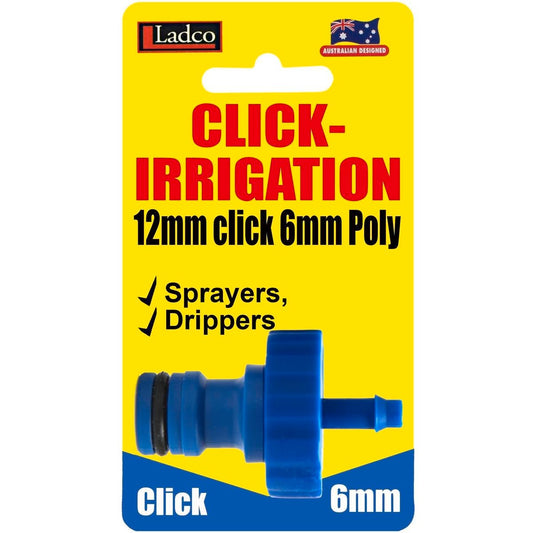 Ladco 6mm Click Poly Irrigation Tube - 50mm Plastic - Easy Attach - Auzzistore