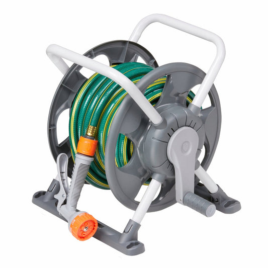 Pope Grey Complete Reel - 15m Hose - Polypropylene - Easy Winding - Auzzistore