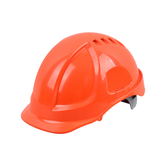 Citeco Orange Vented Safety Helmet - Durable ABS - 190mm x 260mm x 140mm - Comfortable Fit - Auzzistore
