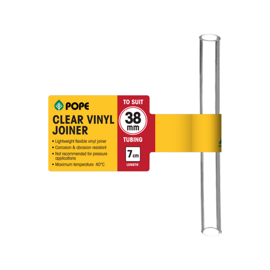 Pope Clear Vinyl Tubing Joiner 38mm x 7cm - Lightweight - Flexible - Clear - Auzzistore