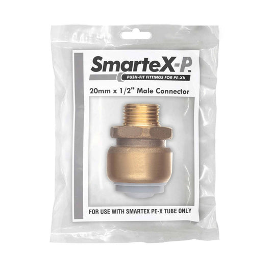 Smartex Pex Male Connector - 20 x 15mm - Lead Free Brass - Push-Fit – view 2 - Auzzistore