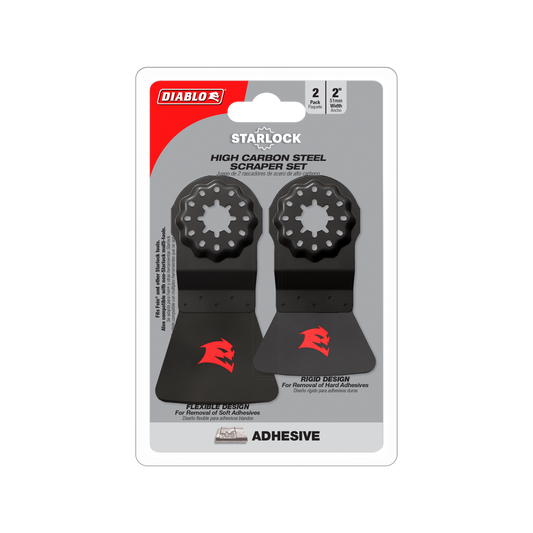 Diablo Starlock Scrap Multi Tool Blade 2 Pack - 50mm High Carbon Steel - Flexible & Rigid Scrapers - Auzzistore