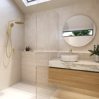 Mondella Resonance Basin Mixer - 25mm - Brushed Brass - Water Efficient
