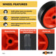 Easyroll 95mm Rubber Wheel - Plastic Centre - Solid - Puncture Proof