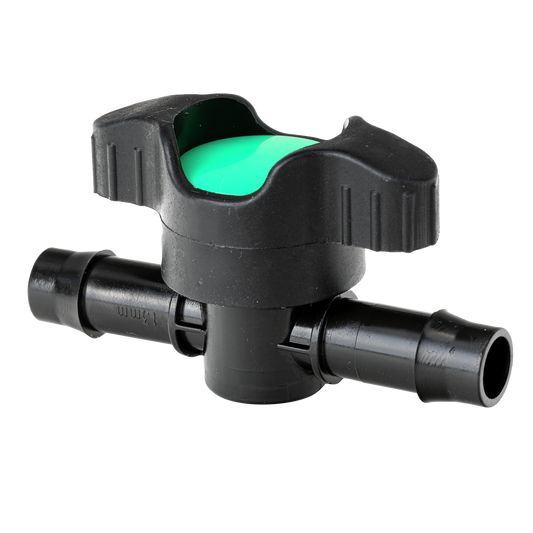 K Rain 13mm Barbed Inline Valve - Black - Polypropylene - KV13 - Auzzistore
