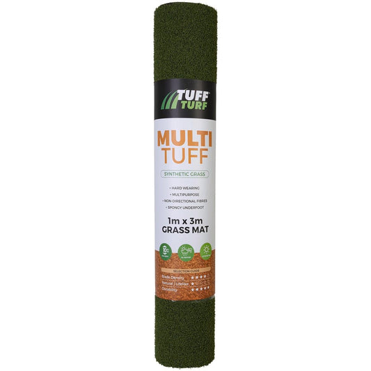 Tuff Turf Synthetic Turf Multi Mat 1m x 3m 10mm Pile Easy Care - Auzzistore