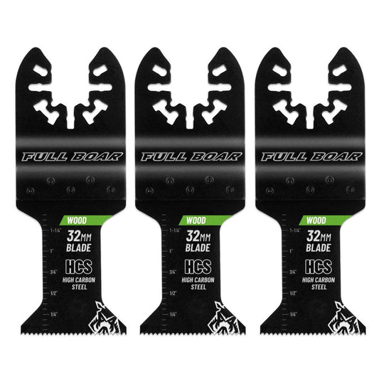 Full Boar Wood Flush Cut Multi Tool Blade 3 Pack - 32mm - High Carbon Steel - Auzzistore