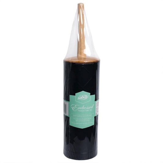 Sabco Toilet Set - 95mm x 400mm - Black - Bamboo - Removable Base - Auzzistore