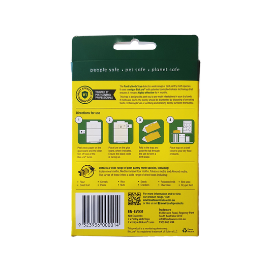 Envirosafe Professional Pantry Moth Trap 2 Pack - 105mm x 160mm - Yellow - Pesticide-Free – view 2 - Auzzistore