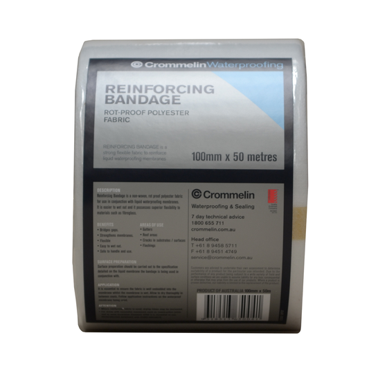 Crommelin Reinforcing Fabric - 100mm x 50m - Polyester - Non Woven - Auzzistore