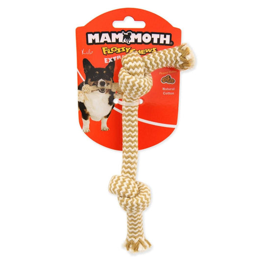 Mammoth Small Peanut Butter Rope Dog Toy 22cm - 100% Cotton - Safe for Dogs