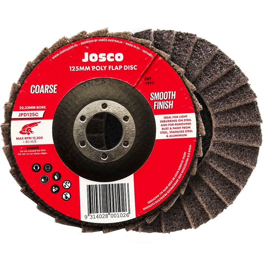 Josco Poly Flap Disc - 125mm Coarse - Synthetic - Satin Finish – view 2 - Auzzistore