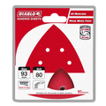 Diablo Abrasive Detail Sander Sheets - 93mm x 93mm - Aluminum Zirconia - 80 Grit - 10 Pack